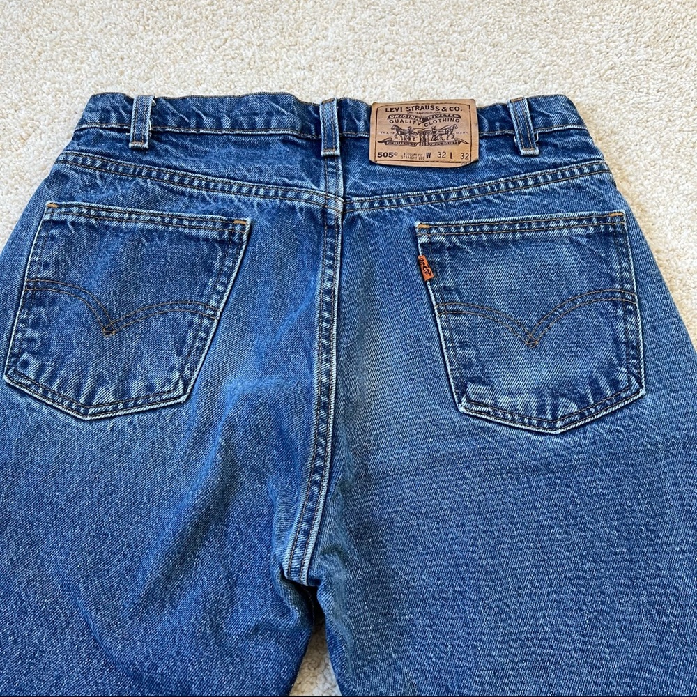 Vintage Orange Tag 505 Regular Fit Straight Leg Levi’s Unisex Jeans